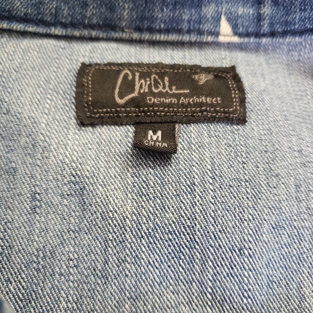 Denim jean jacket with star pattern Girls Size Medium